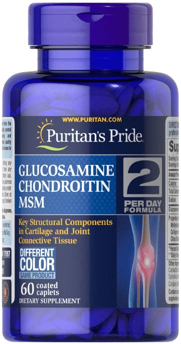 Puritan S Pride Glucosamine Chondroitin And Msm 2 Per Day Formula 60 Coated Caplets