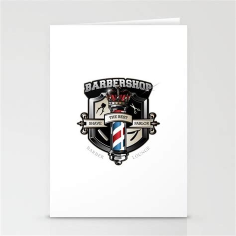 Vintage Barbershop Emblem Stationery Cards By Azam Art Society6