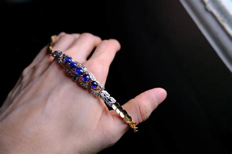 Vintage Blue Sapphire Bracelet 18k Chinese | Gem Gardener