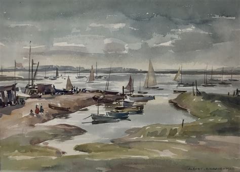 Albert Charles Ribbans Yachts And Dinghies On A Tidal River Mutualart