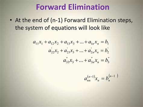 Gaussian Elimination Method And Homogeneous Linear Equation Ppt