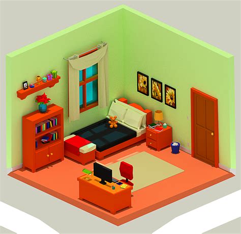 Low Poly Bedroom On Behance