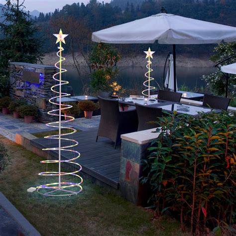 Yescom 6ft Led Spiral Christmas Tree Light 182 Leds Battery Powered Indoor Outdoor Holiday