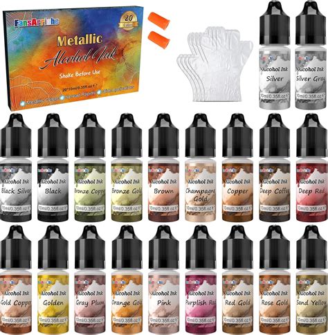 Alcohol Ink Set M Tallique Encre Alcool Couleurs M Talliques