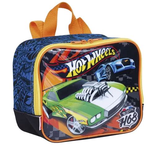 Mochila Hot Wheels Rodinha Grande Lancheira Sestini Cor Preto