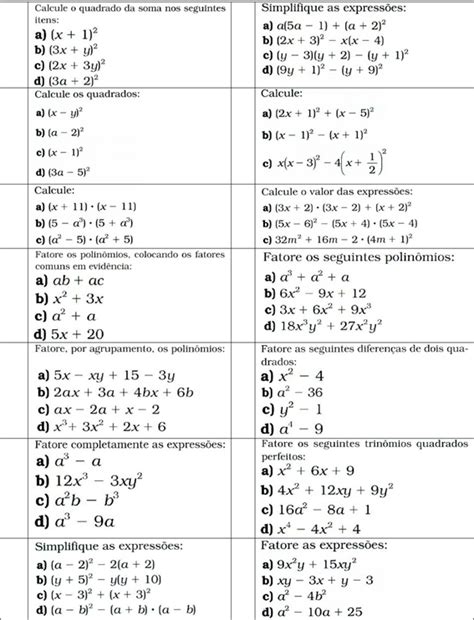 Produtos Notáveis 8 Ano - MATEMÁTICA EM DESTAQUE: PRODUTOS NOTÁVEIS - REVISÃO - 8º ANO