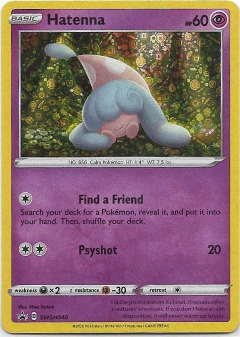 Hatenna Holo Pokemon Card Swsh040 25th Anniversary General Mills