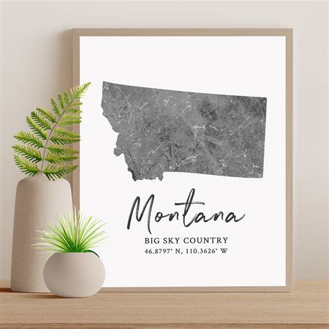 Montana State Map Art Print – Westbrook Print Shop