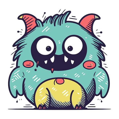 Premium Vector Funny Cartoon Monster Vector Illustration Of Cute