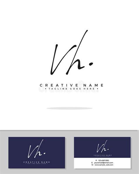 V H Vh Initial Logo Signature Vector Handwriting Concept Logo Stock