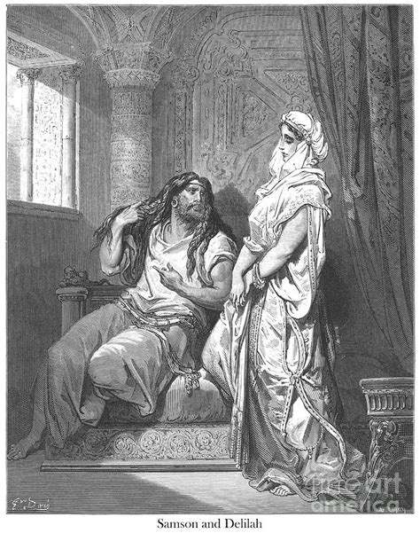 Samson And Delilah By Gustave Dore V1 Drawing By Historic Illustrations