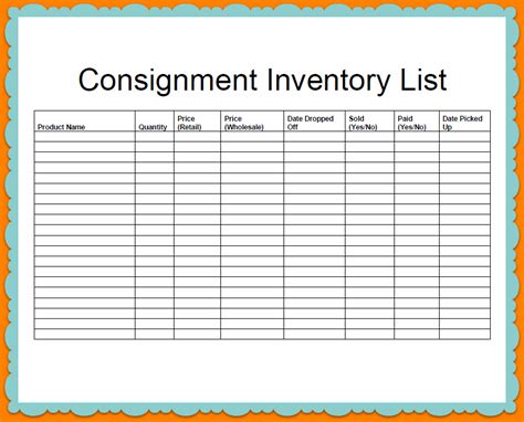 Product Inventory Sheet Template | Classles Democracy