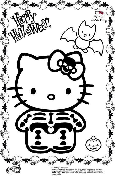 Hello Kitty Happy Halloween Coloring Pages