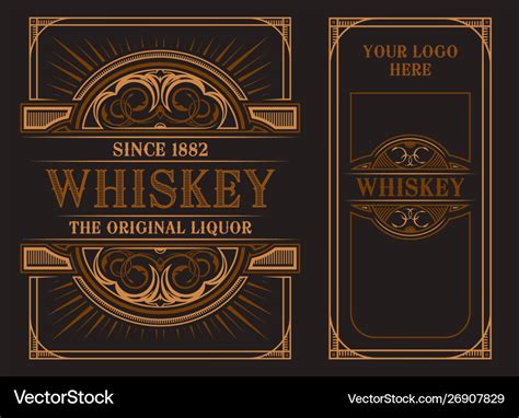 Vintage Label Template For Whiskey Royalty Free Vector Image