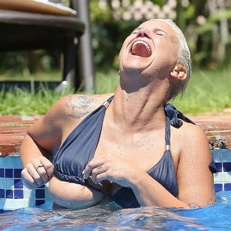 Bikini Clad Kerry Katonas Awkward Wardrobe Malfunction As She Hits Up Marbella Pool Party