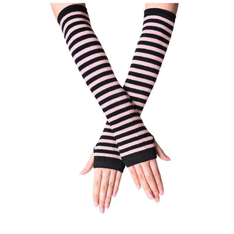 Wozhidaoke Womens Gloves Fingerless Gloves Long Warmer Punk Gothic Gloves Black Gloves