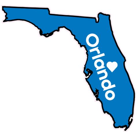 Custom Orlando Fl Heart State Decal Sticker Printing