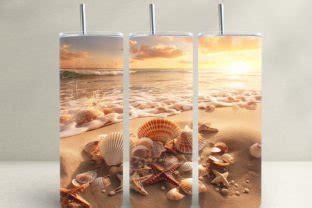 D Seashells Oz Tumbler Wrap Graphic By Frangipani Store Creative