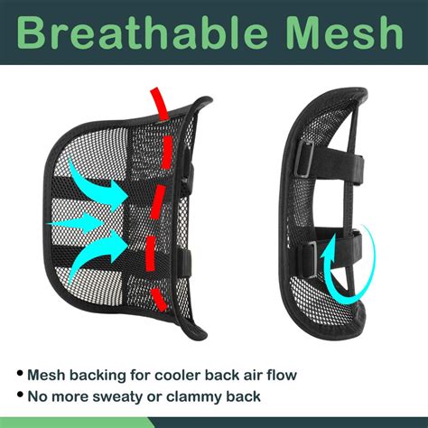 Buy Mesh Lumbar Support As Posture Chair Back Support With Breathable