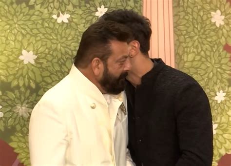 Sanjay Dutt Ranbir Kapoor Pose Together At Shubh Aashirwad Ceremony Of