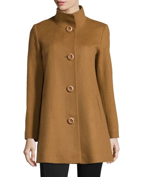 Fleurette Stand Collar Cashmere Coat