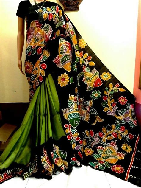 59 Best Hand Painted Sarees Images On Pinterest Fabric Painting