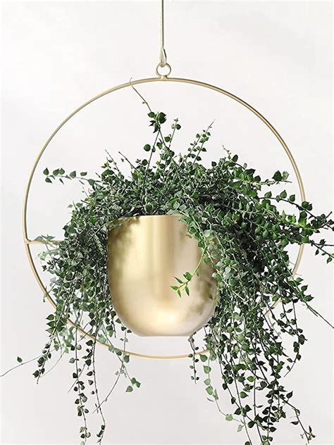 Abetree Hanging Planter For Indoor Outdoor Plants Metal Mid Century Minimalist Wall And Ceiling