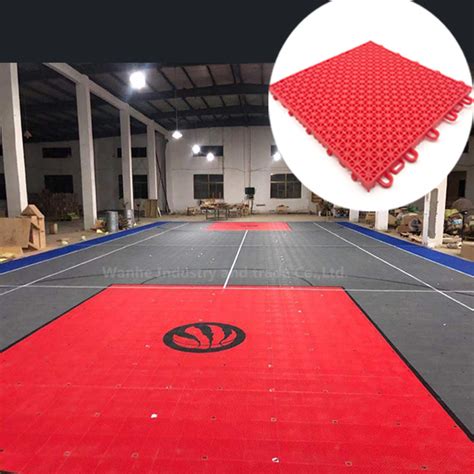 Wanhe Top Quality Fast Install Outdoor Basketball Court Flooring PP