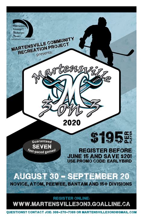 3 On 3 Hockey Tournament Martensville Community Recreation Project