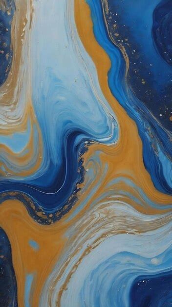 Premium AI Image | Abstract blue acrylic pouring