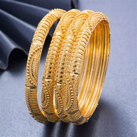 Dubai Gold Bangles Gold Bracelet 24k Gold Plated Bangles Etsy Serbia