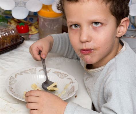 Boy eating spaghetti stock image. Image of white, kids - 110540211