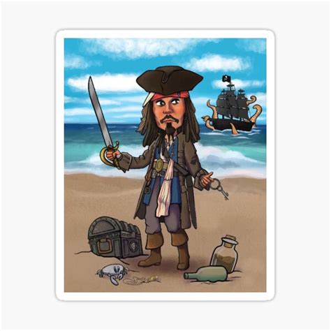 Captain Jack Sparrow Sticker For Sale By FunkeyMonkey9 Redbubble