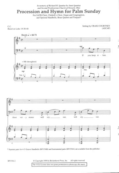 Procession And Hymn For Palm Sunday By Craig Courtney 4 Part Sheet Music Sheet Music Plus