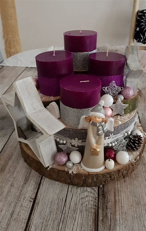 Adventskranz Mit Holzscheiben Selber Machen Vorbereitung Auf