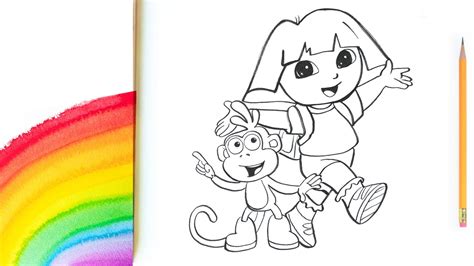 Draw Dora The Explorer Dora Buji Drawing For Kids Youtube