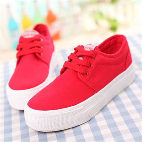 [grzxy61900405]lace Up Casual Canvas Shoes Low Top Flat Sneaker On Luulla