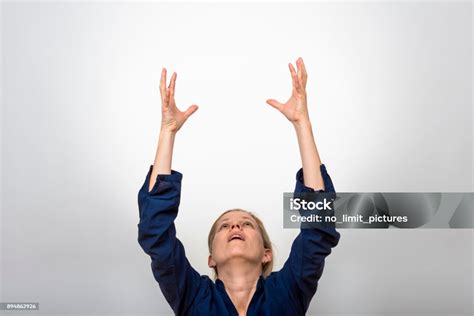 Woman Arms And Hands Raised And Outstretched Stock Photo Download