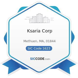 Ksaria Corp - ZIP 01844, NAICS 237110, SIC 1623