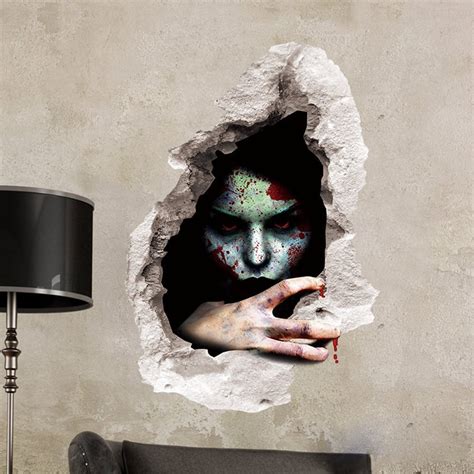 3D Halloween Horror Wall Decals, Ghost Halloween Scary Wall Floor ...