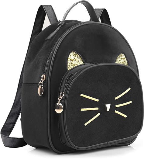 Xmrsoy Teen Girls Cute Cat Mini Backpack Velvet Daypack