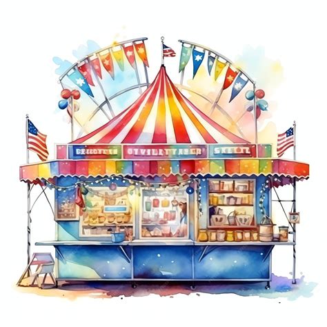 Premium AI Image | beautiful Prize Booth watercolor Carnival clipart ...