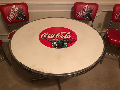 Coca Cola Coke Round Table And Chairs Etsy