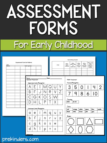 Pre K Assessment Forms Prekinders Preschool Activities