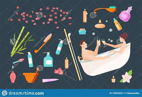 Set of spa accessories stock vector. Illustration of cosmetics - 189604041