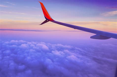 Aircraft Wing Airplane Aerial View P Above White Flying