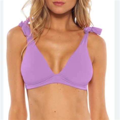 BECCA Swim Nwt Becca Swim Lavender Purple Tie Shoulder Bikini Top