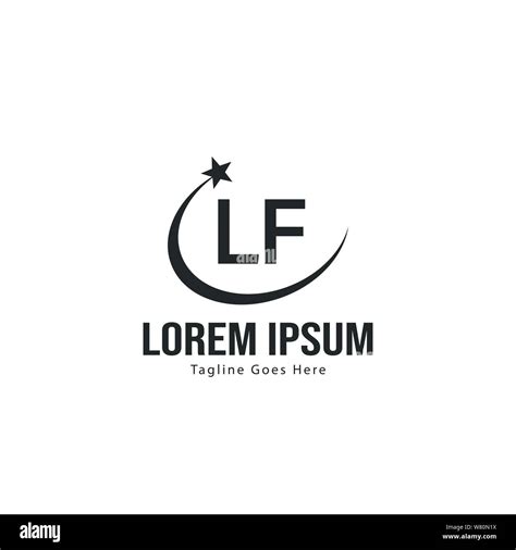 Plantilla De Logotipo Lf Inicial Con Un Moderno Bastidor Carta Lf