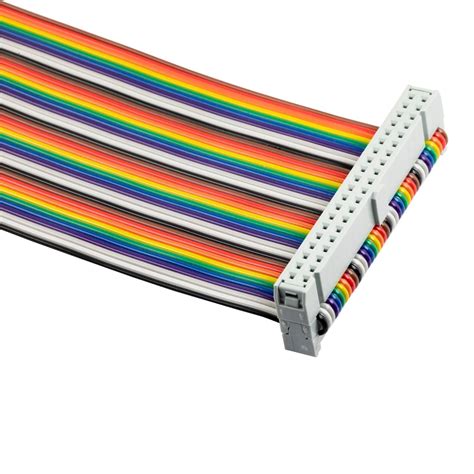 Naughtystarts GPIO Ribbon Cable 40Pin Male To Female IDC Flat Rainbow