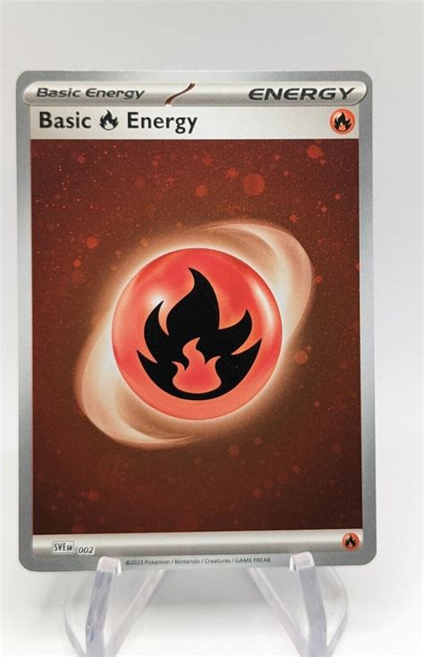 Pokémon TCG Basic Fire Energy Scarlet Violet Base Set 002 Holo Cosmos